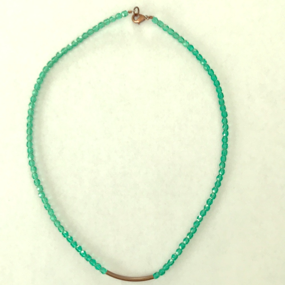 Teal copper necklace